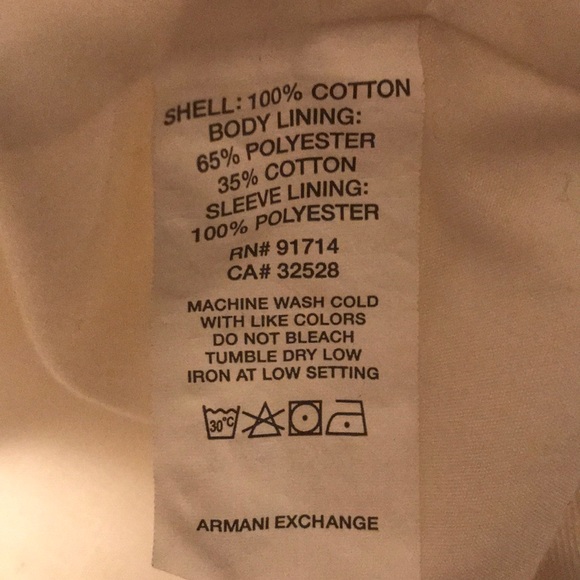 White Armani Exchange Mens jacket - Picture 2 of 3